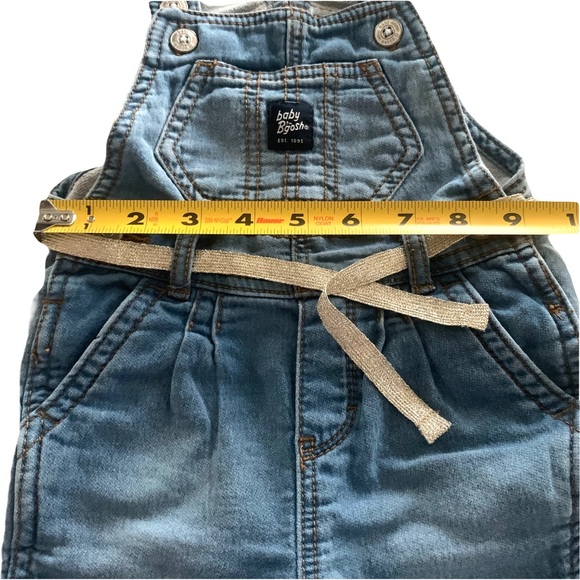 🍭3/$15 Oshkosh B’Gosh Baby Knit-Like Denim Overalls-9months - Picture 15 of 16